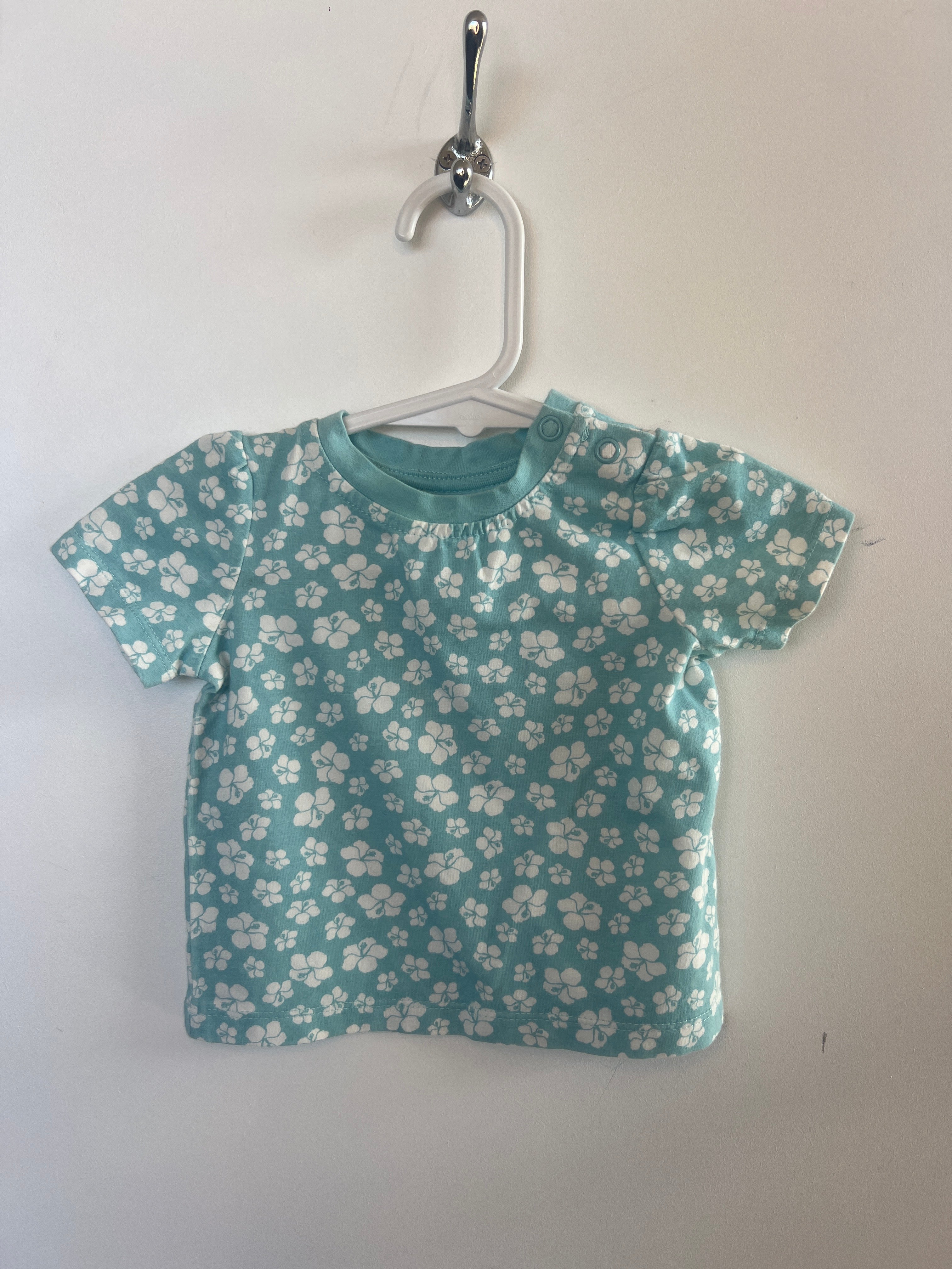Teeny Weeny (0-3m) Blue Floral Tee