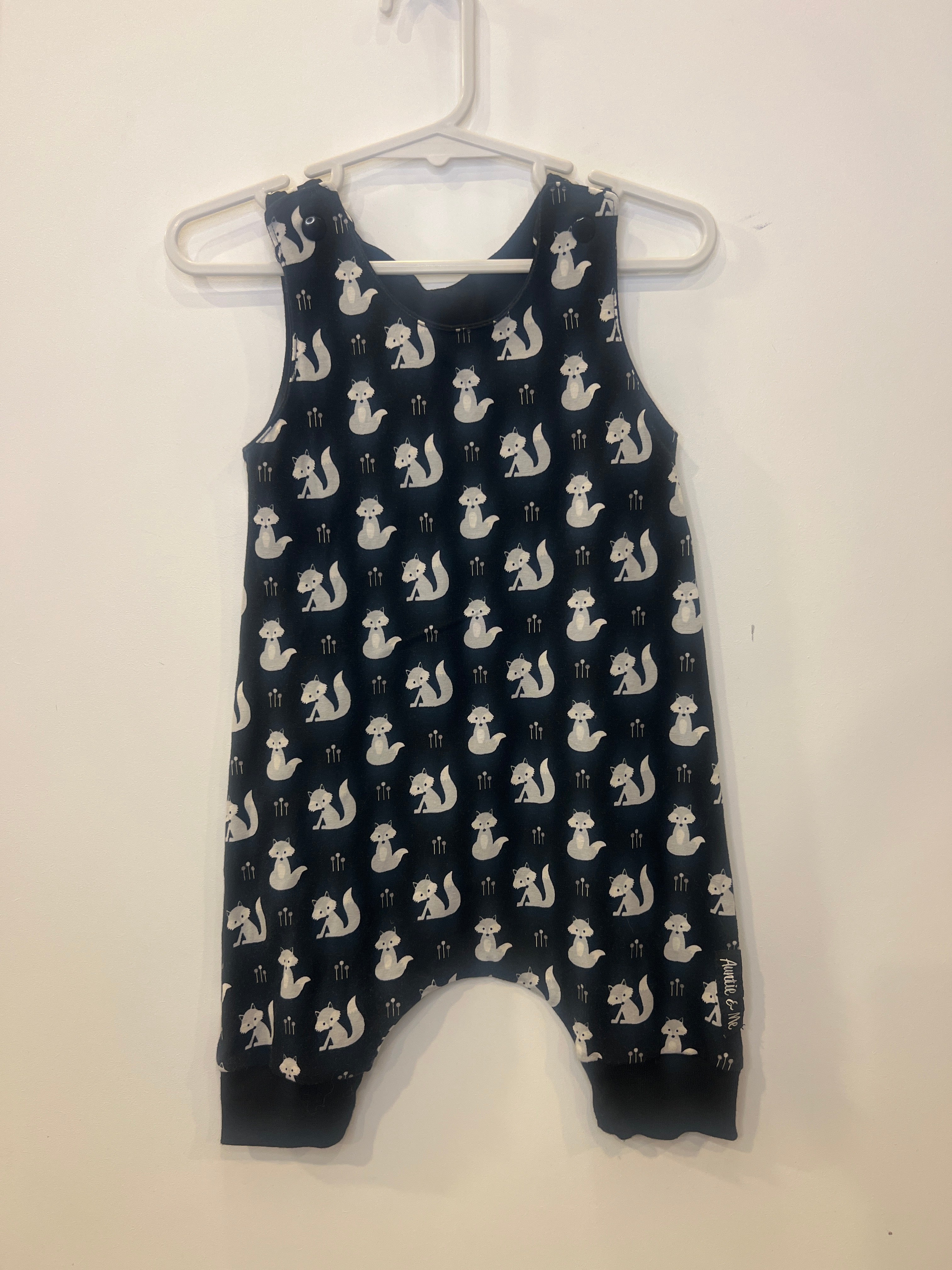 NZ Made 100% Cotton Romper Fox Design (6 months)