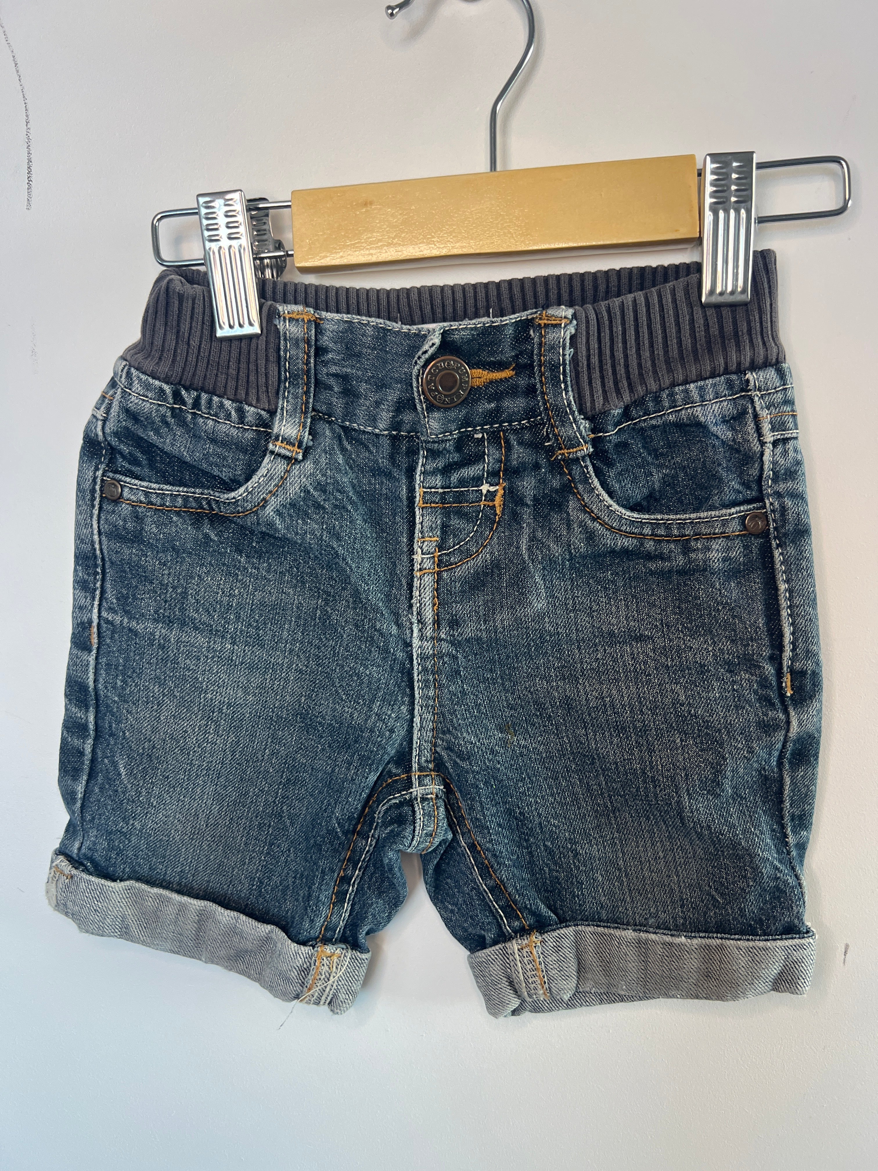 Pumpkin Patch (6-12m) Denim Shorts with Stretchy Soft Waist Band