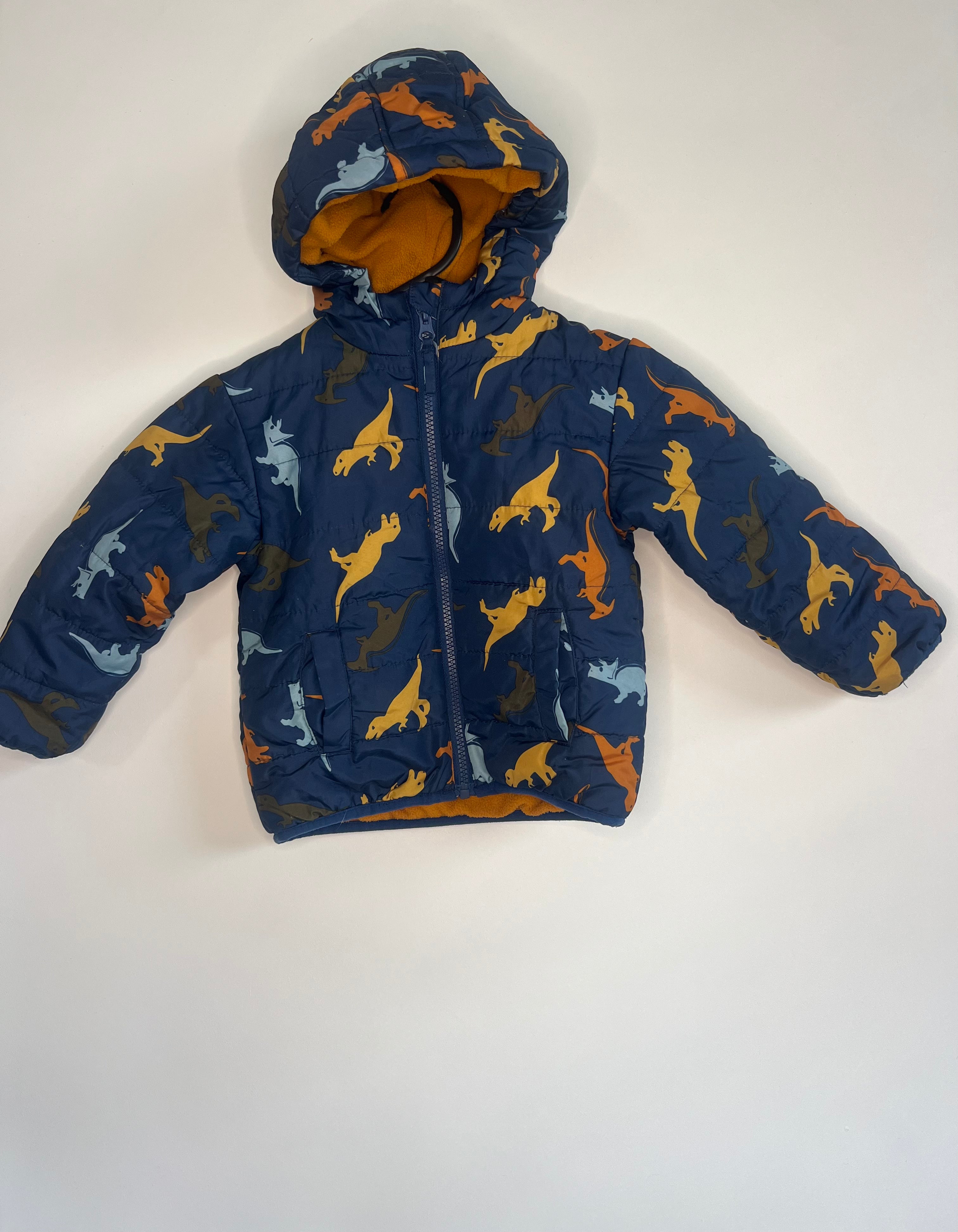 TILT (2 Years) Dinosaur Fleece Lined Puffer Jacket