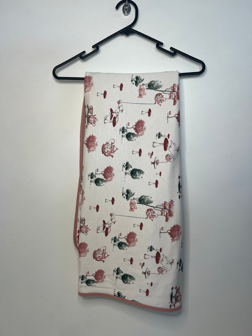 Milly & Milo Organic Cotton Reversible Blanket (Pink Tree Print) Approx 1.1m x 1.1m