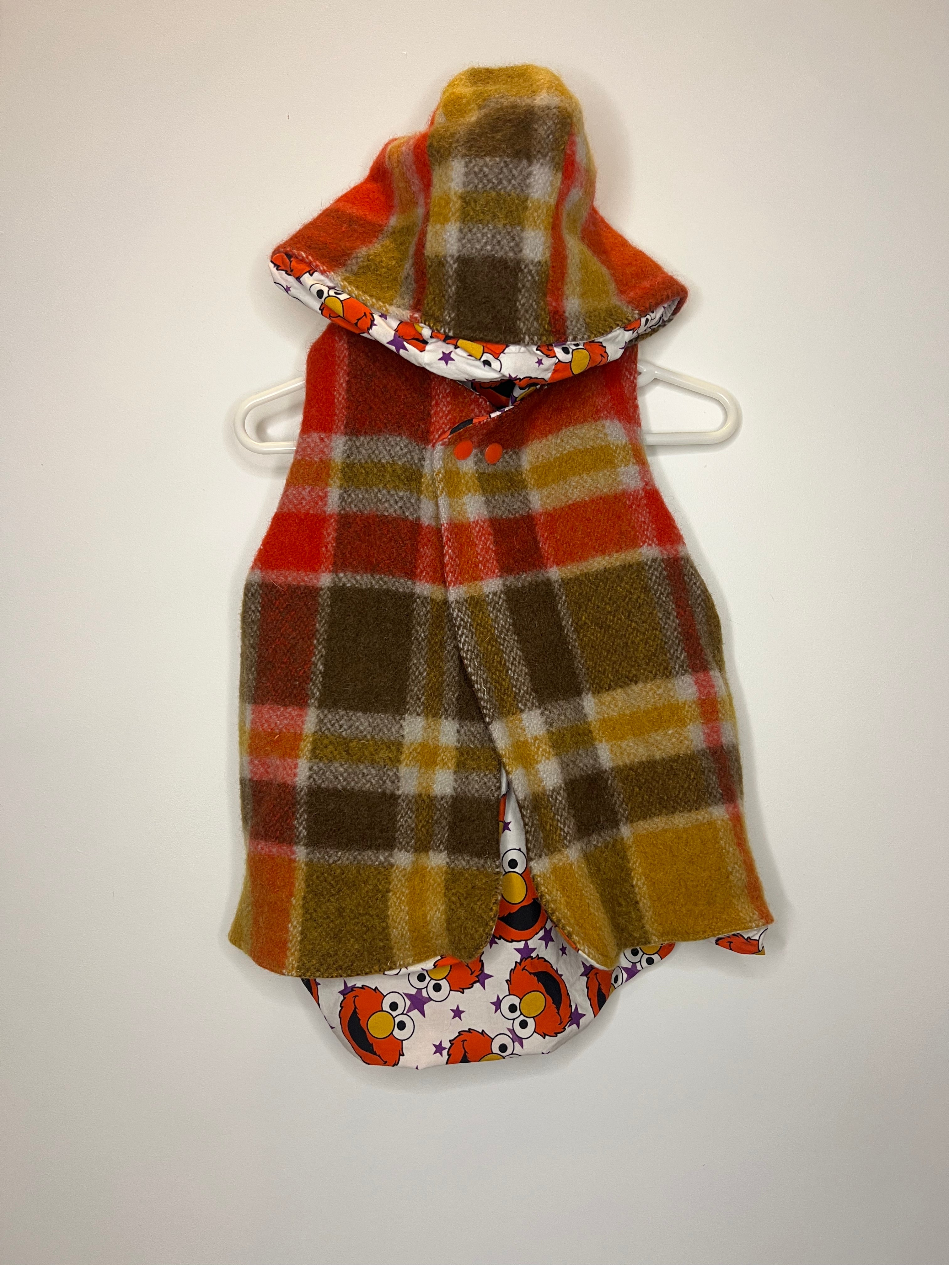 Elmo Vest (1 year) Reversible Wool Vest with Elmo