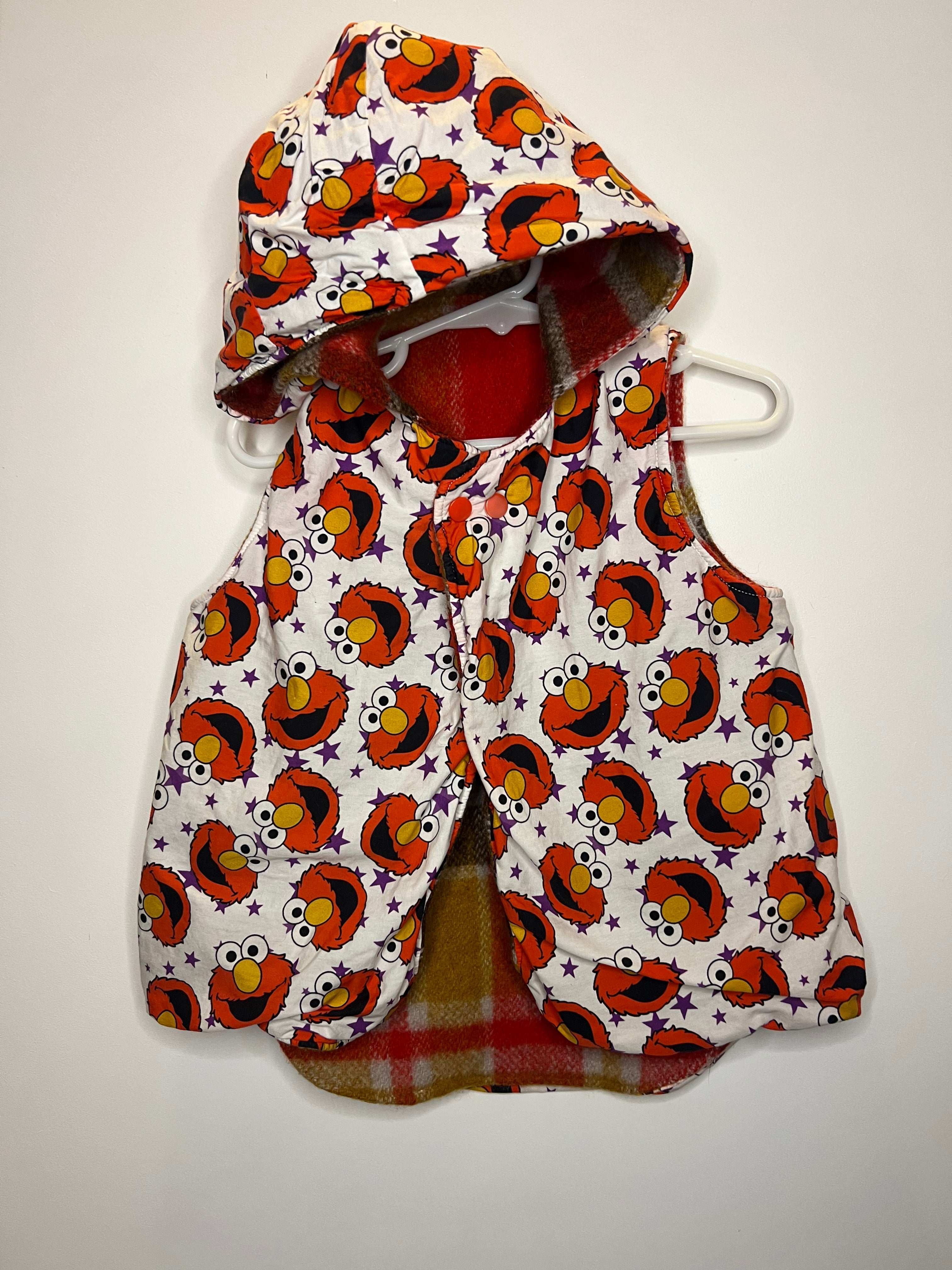 Elmo Vest (1 year) Reversible Wool Vest with Elmo