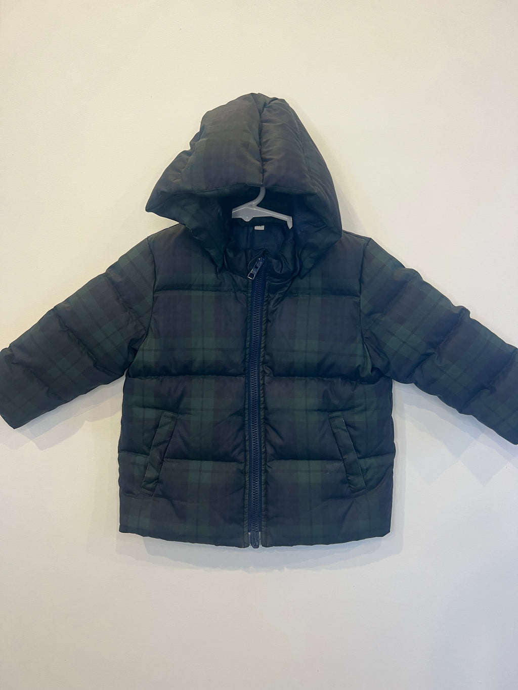 Muji (12 months) Down and feather Filled Jacket. Hood removes.