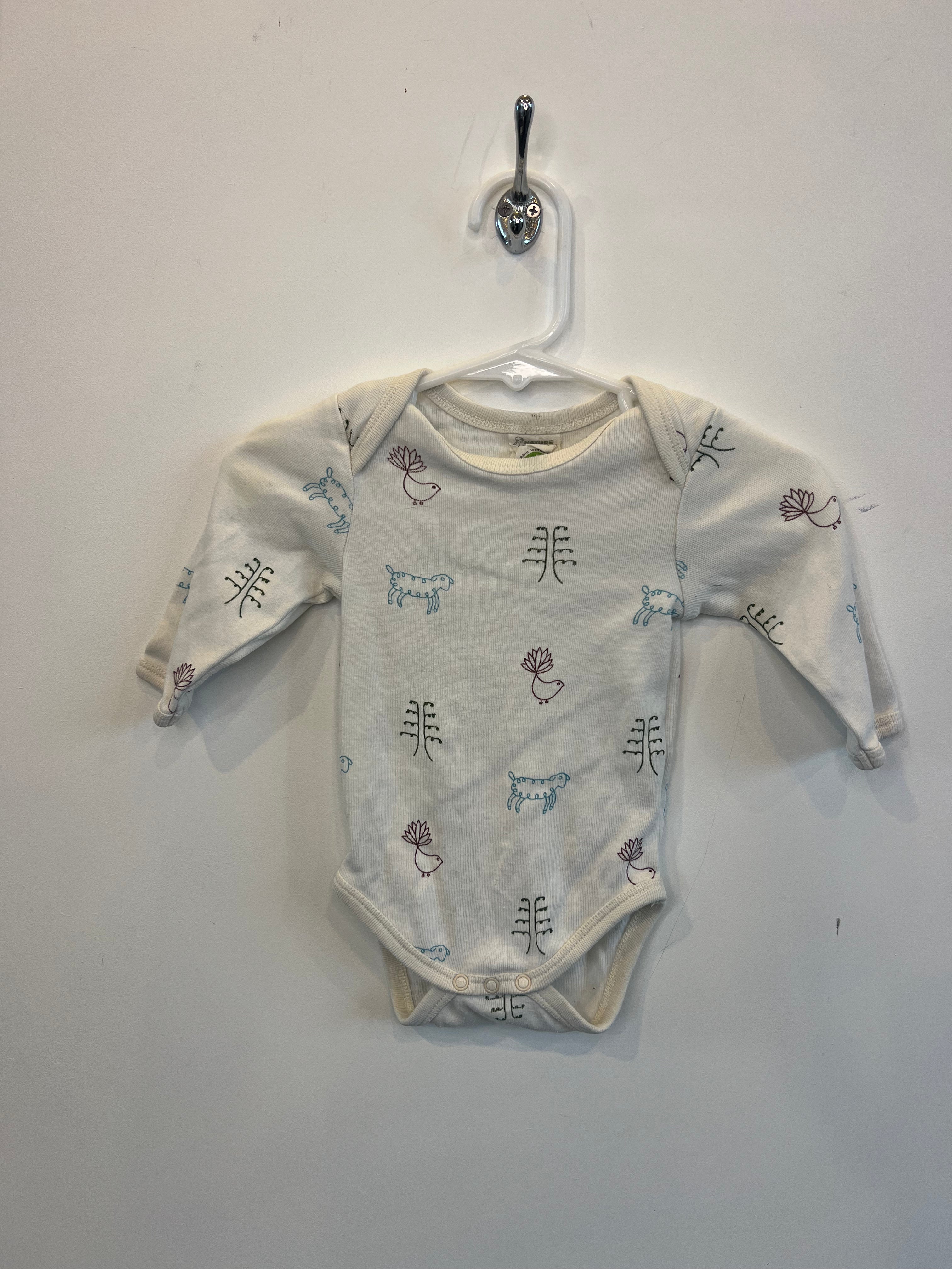 Nature Baby (0-3m) Long Sleeve Bodysuit *100% Organic Cotton*