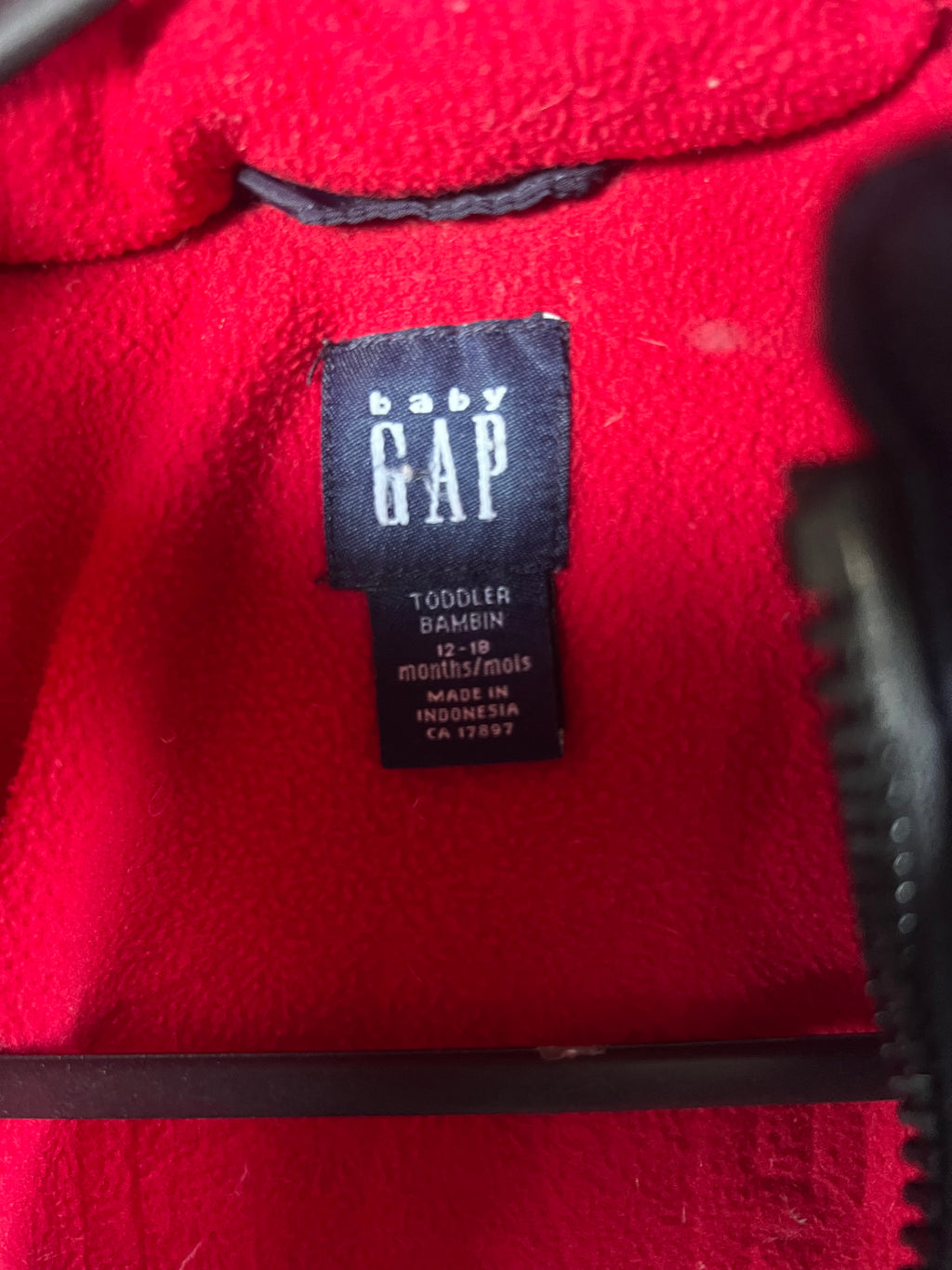 Baby Gap (12-18m) Down Filled, Fleece Lined Jacket - Removable Hood