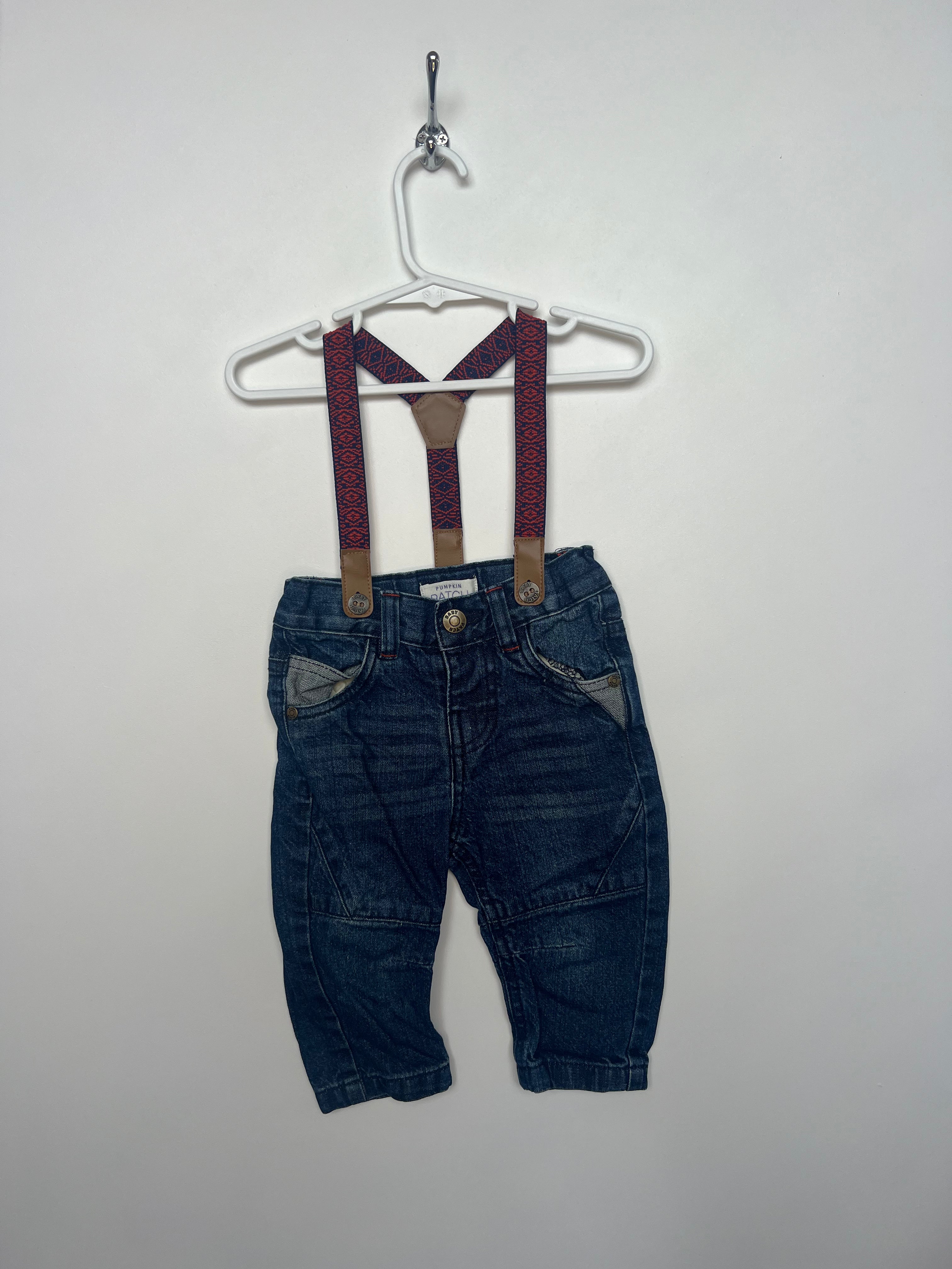 Pumpkin Patch (3-6months) Jeans with Suspenders