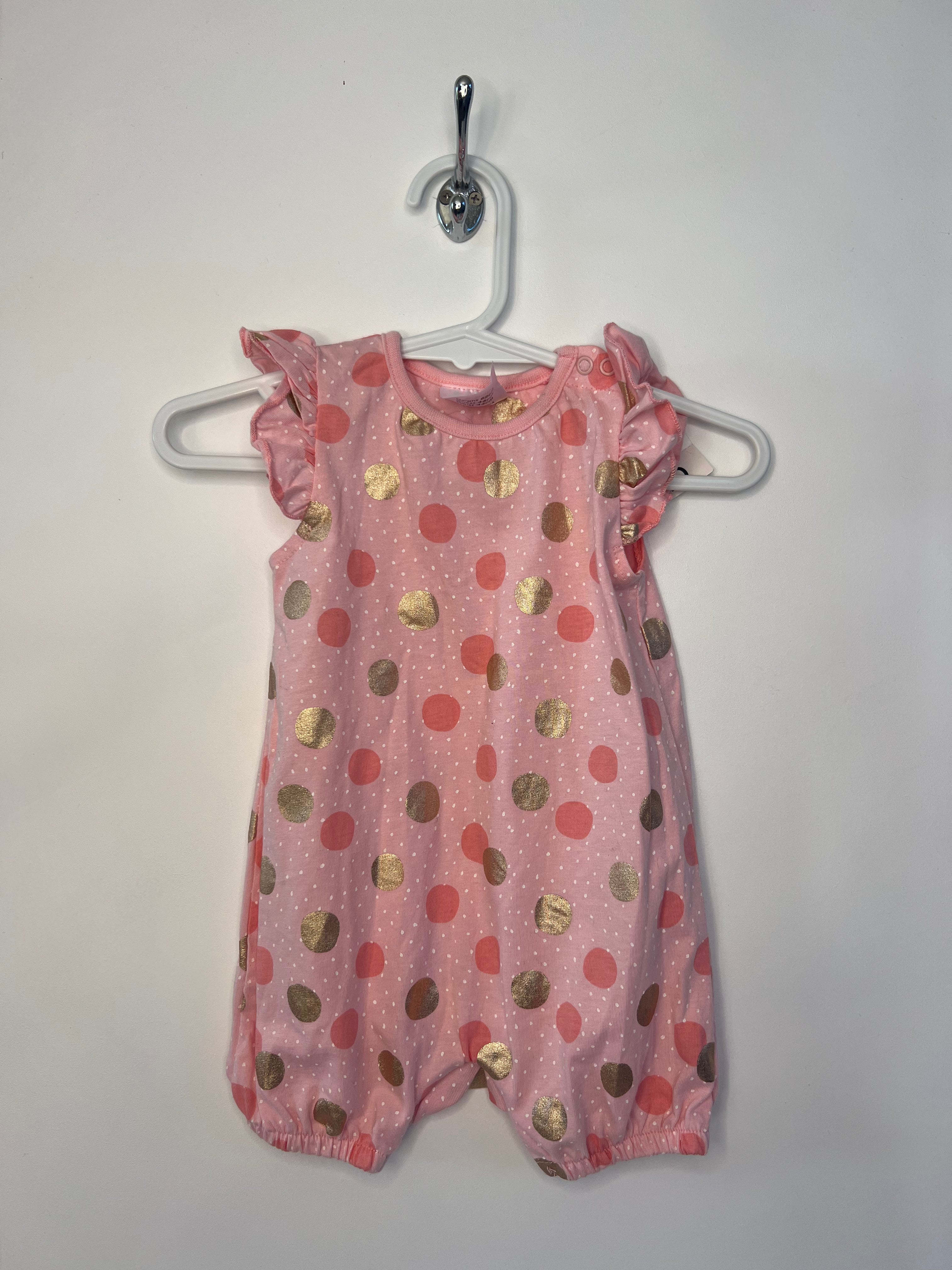 BUNDLE: 4 items, 2 cotton onesies, 1 merino onesie, 1 cotton romper (0-3months)