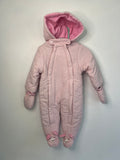 Zeb (6-9 months) Fleece Lined Pink Winter Suit with Mittens